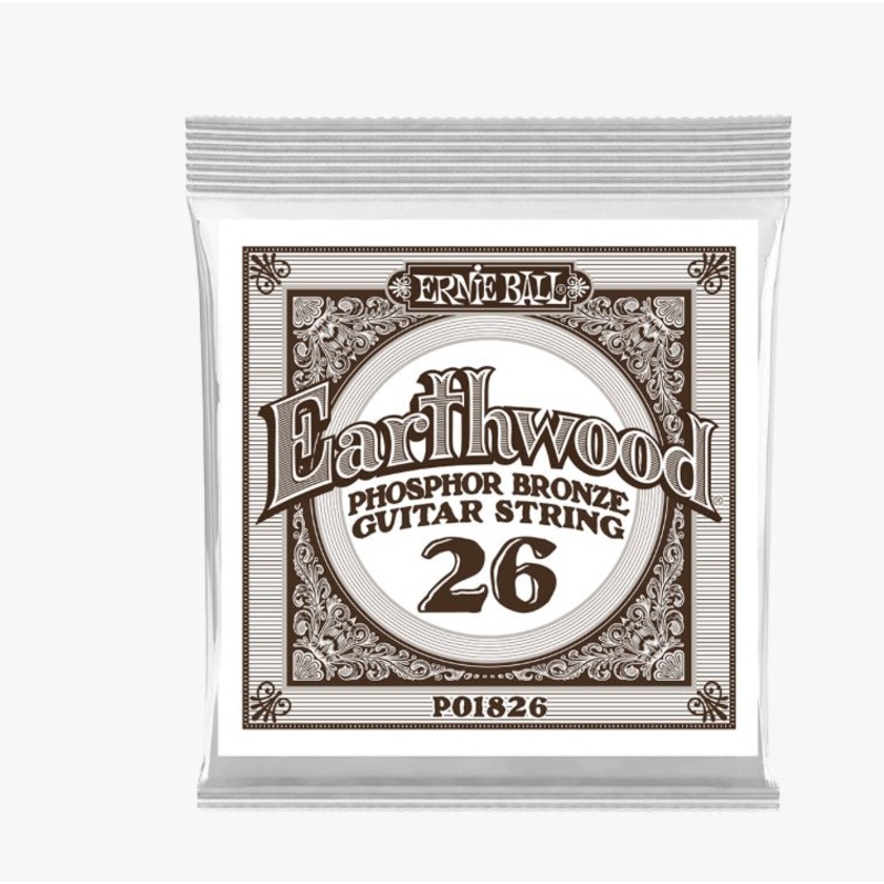 ERNIE BALL .026 SINGLE EARTHWOOD PHOSPHOR BRONZE ACOUSTIC GUITAR STRING