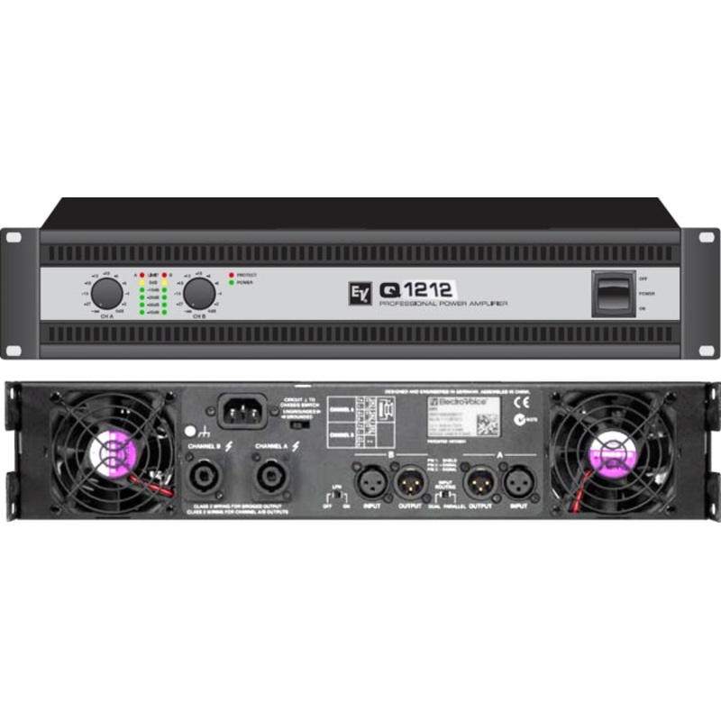 Electro-Voice Q1212 Q Series Professional Power Amplifier w/3600 Watts Max into 4 Ohms