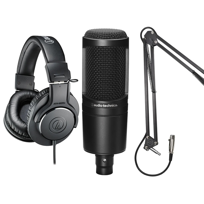 AT2020 with Headphones and Boom Arm