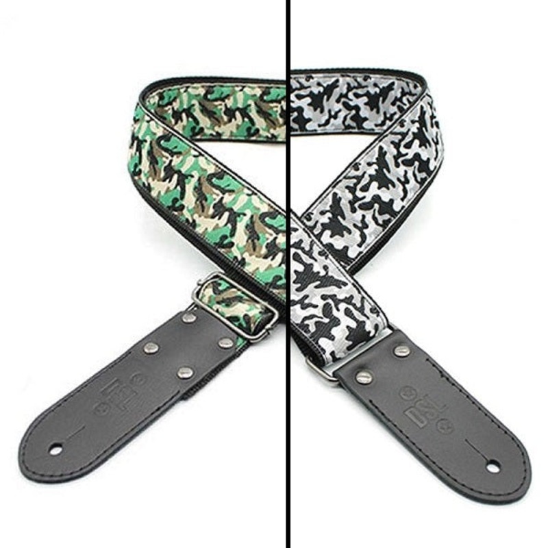 DSL 2" Guitar Strap Jacquard Webbing Camo - Various Colours Green