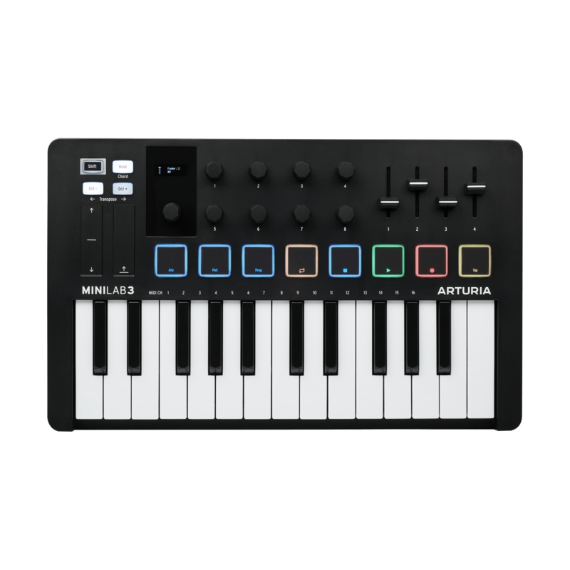 Arturia MiniLab 3 Hybrid Keyboard Controller - Deep Black