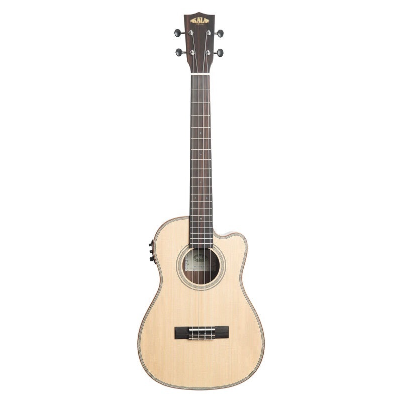 Kala Solid Spruce Top Striped Ebony Baritone Ukulele with Cutaway and EQ