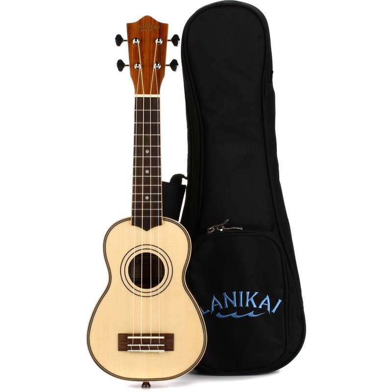 Lanikai Spruce Solid Top Morado Back and Sides Soprano Ukulele (SPSTS)