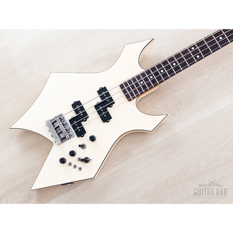 1985 B.C. Rich Warlock Bass NJ Series White Nikki Sixx w/ Active Preamp, Japan