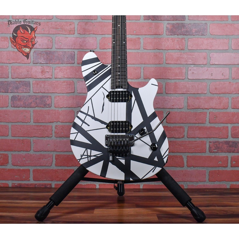 EVH Wolfgang Special Striped with Ebony Fretboard Satin White/Black Stripes 2024 w/EVH Gig Bag