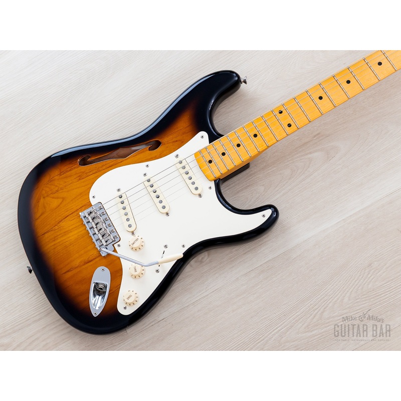 2018 Fender Eric Johnson Signature Stratocaster Thinline Sunburst w/ Case, Tags & CoA