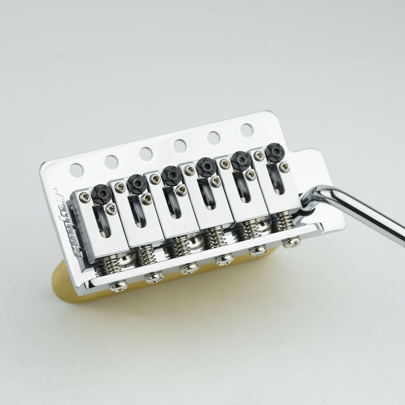 Guyker GG1001-S 6-Point Tremolo Bridge with Locking Stainless Steel Saddles Chrome
