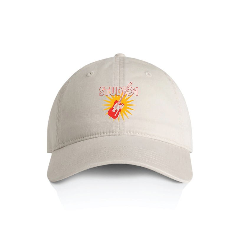 Studio 1 Vintage Guitars Embroidered Dad Cap - Bone White