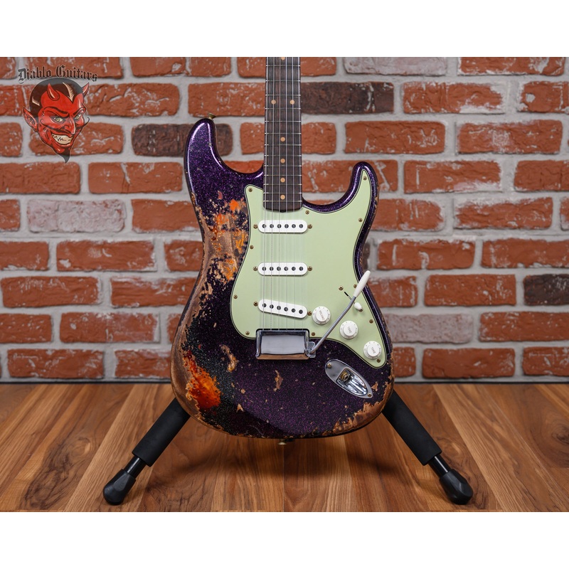 Fender Custom Shop SR25 61 Stratocaster Super Heavy Relic Aged Magenta Sparkle over 3-Color Sunburst 2025 w/OHSC