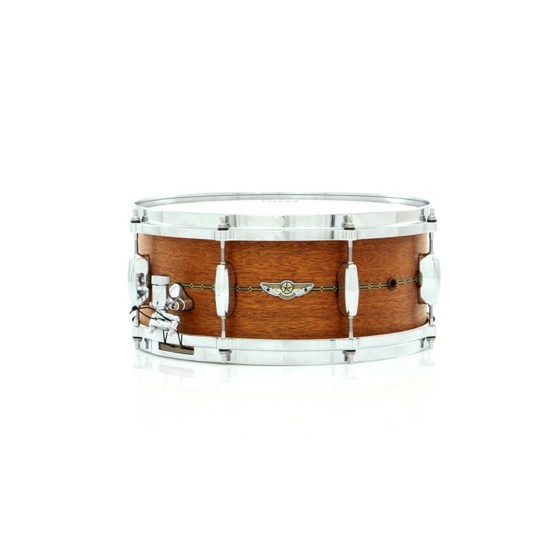 Tama 14" x 6" STAR Solid Mahogany Snare Drum Oiled Natural Mahogany With Inlay Outside