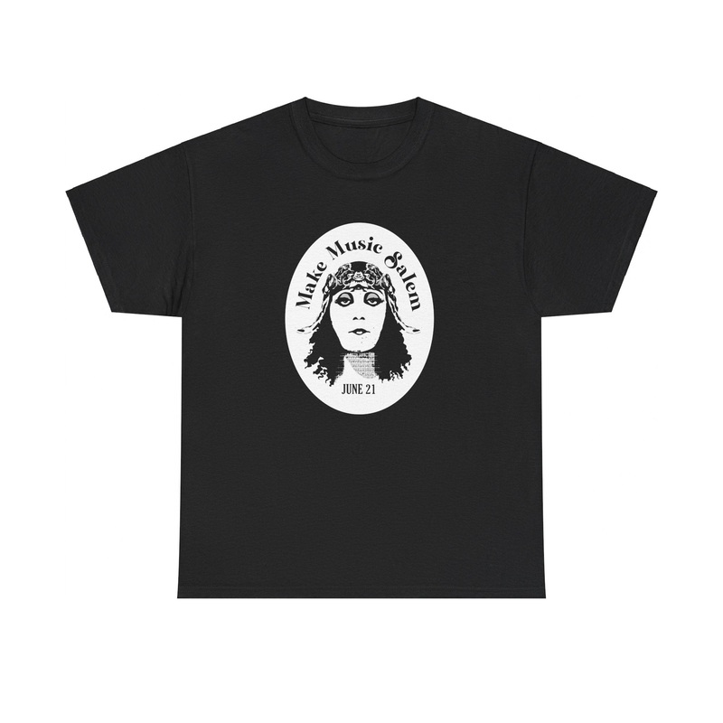 Make Music Day Salem Elsinore Girl White Logo T-Shirt Charcoal
