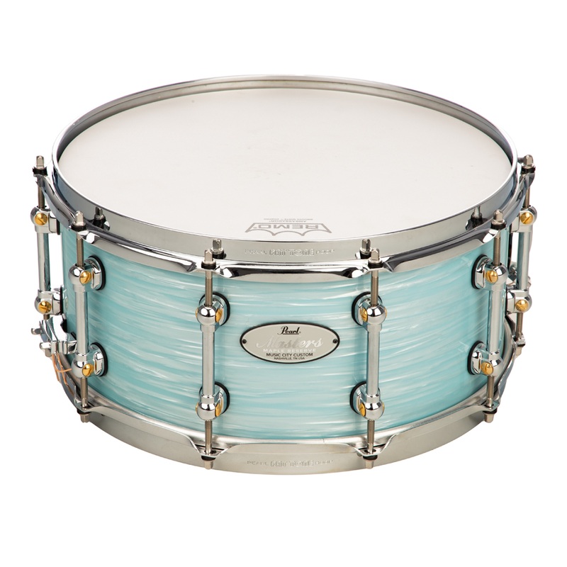 Pearl Music City Custom Master's Maple Reserve 6.5x14 Snare Drum - Ice Blue Oyster