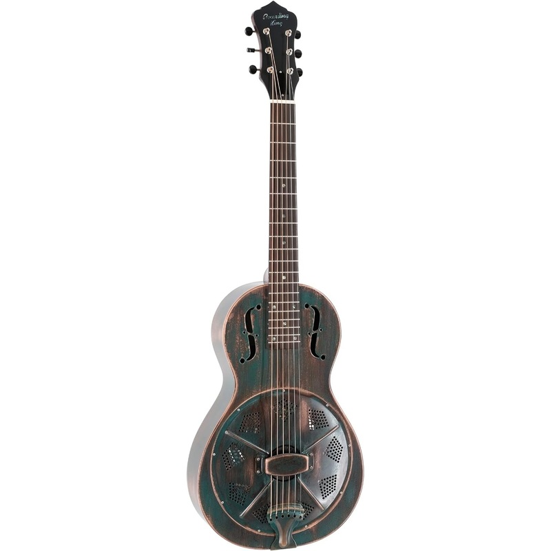 Recording King 6 String Resonator Guitar, Right, Vintage Green (RM-993-VG)