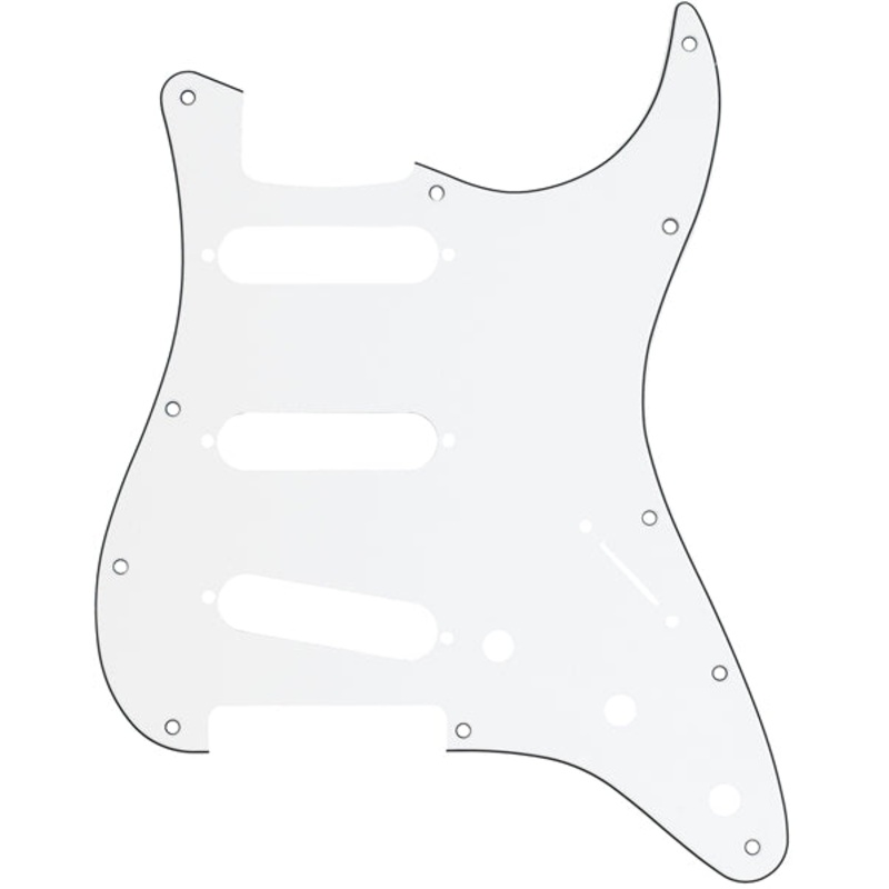 Fender 11-Hole Modern-Style Stratocaster S/S/S pickguard-W/B/W