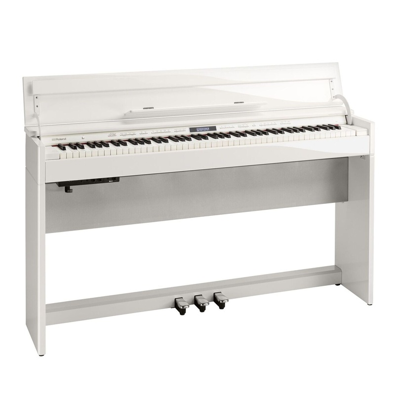 Roland DP-603 Home Piano W/ PB-500PWDPK2 Bench - Polished White Classic