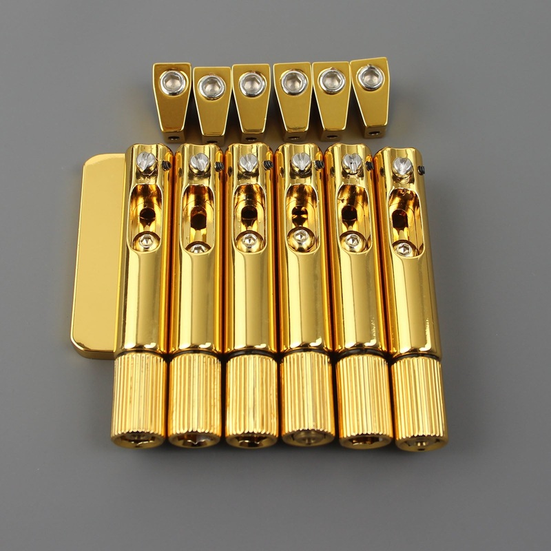 Guyker Headless Guitar Bridge Brass Single Fixed for Fanned Frets BG3005 Black