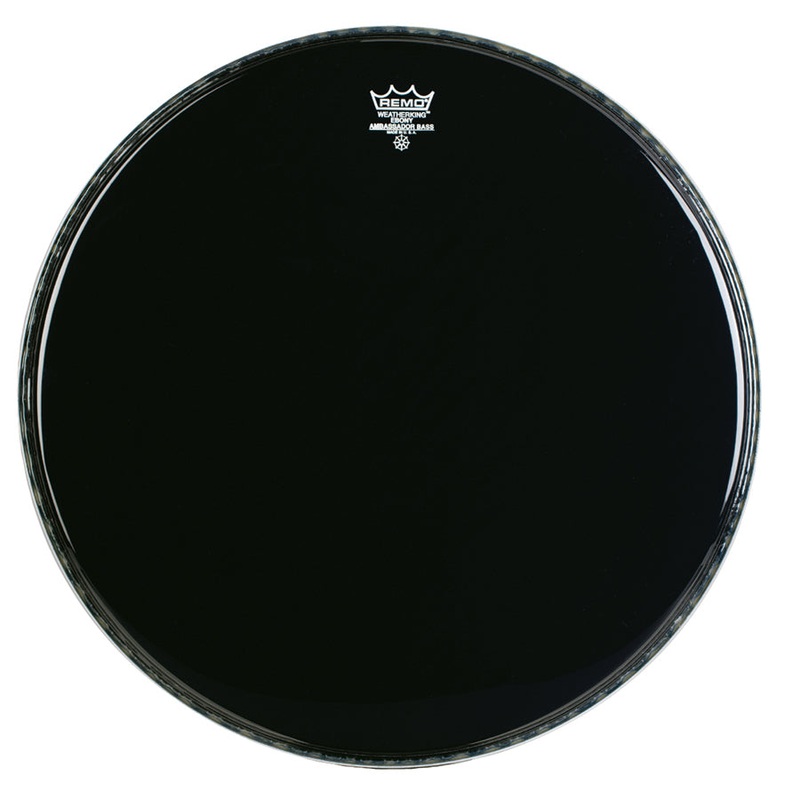Remo 18" Ebony Crimplock Ambassador Marching Bass Drum Head