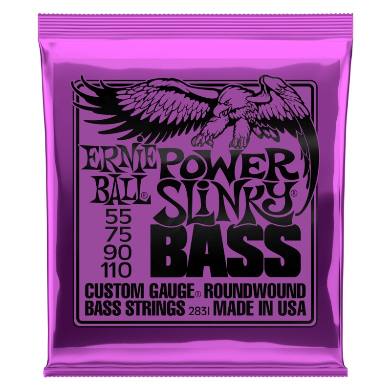 Ernie Ball 2831 Power Slinky Nickel Wound Electric Bass Guitar Strings - .055-.110 P02831