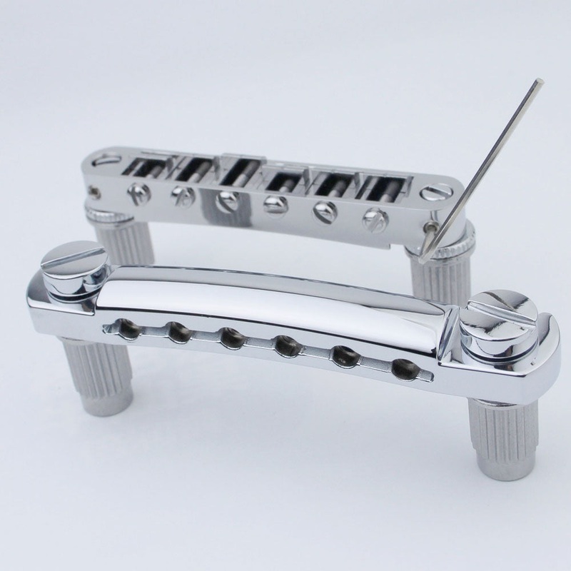 Ready to Ship (US) | Guyker Electric Guitar Bridge Set Zinc Alloy with Brass Saddles GM003+GS001 Chrome