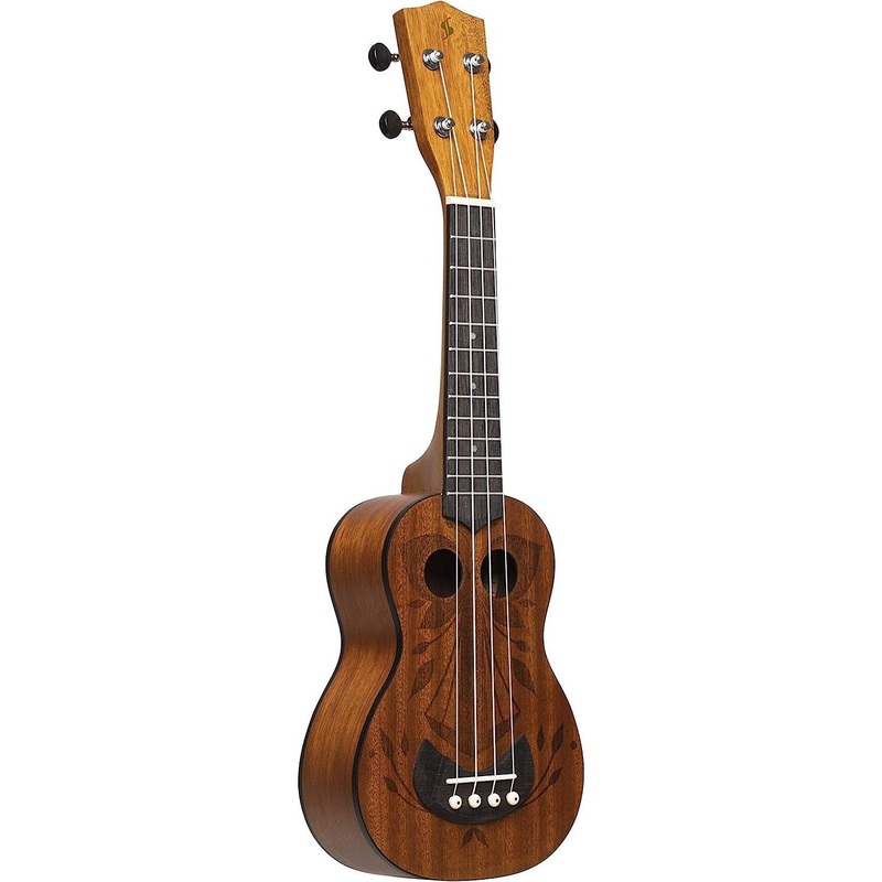 Stagg Tiki series soprano ukulele with sapele top, OH finish, with black nylon gigbag