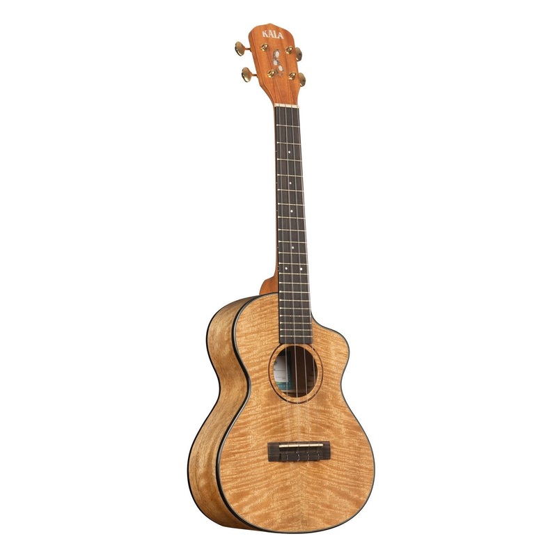 Kala All Solid Curly Mango Metropolitan Tenor Cutaway Ukulele (KA-MNGG-T-W-Bag)