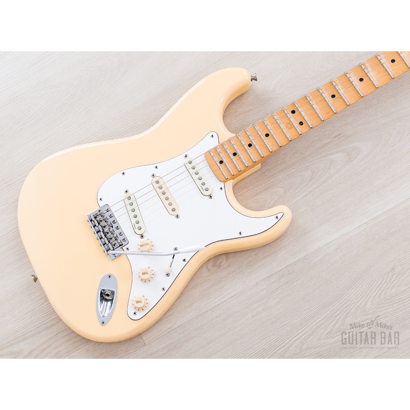 1996 Fender Custom Edition Yngwie Malmsteen Stratocaster ST72-140YM Yellow White w/ Dimarzio, Case & Hangtag, Japan MIJ