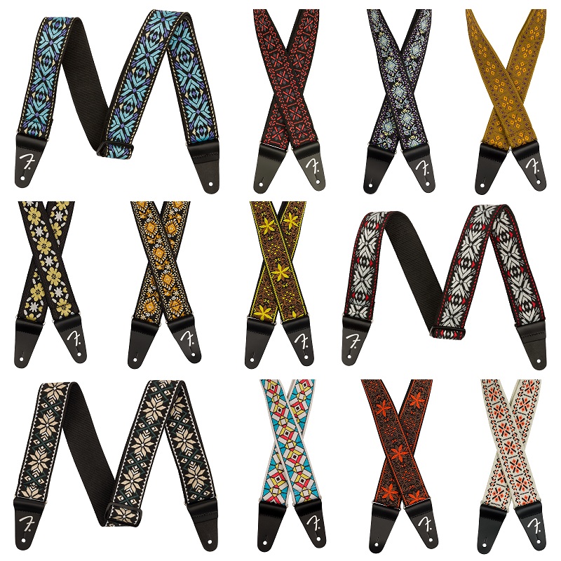 Fender 2" Pasadena Woven Guitar Strap - Various Designs Yellow Wallflower