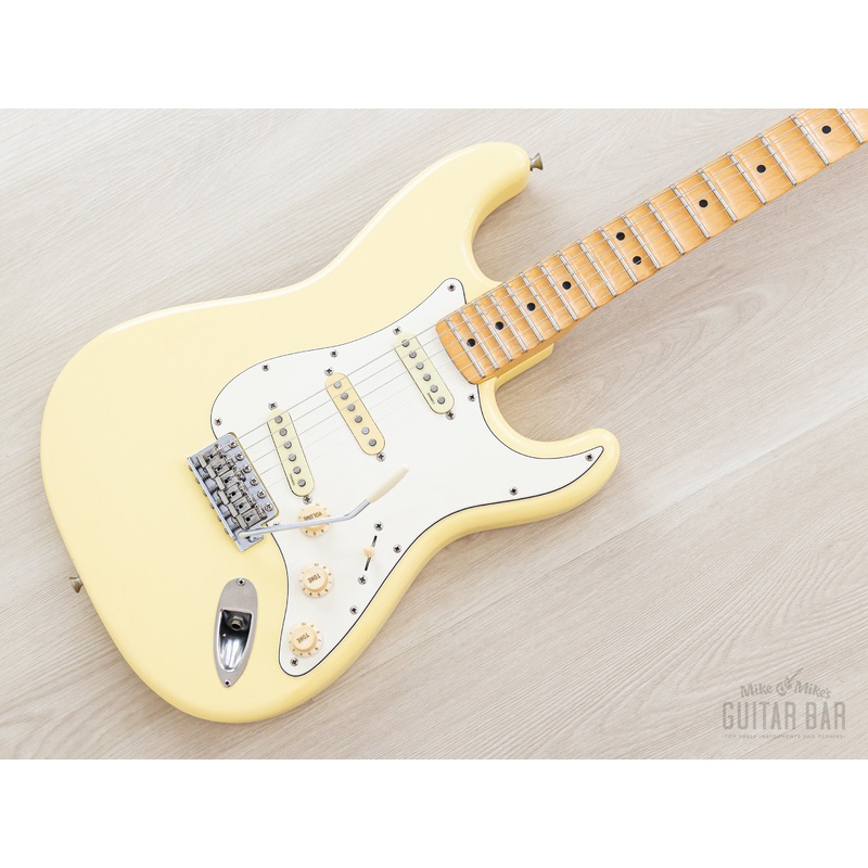 1994 Fender Custom Edition Yngwie Malmsteen Stratocaster ST72-140YM Yellow White w/ Dimarzio & Tweed Case, Japan MIJ