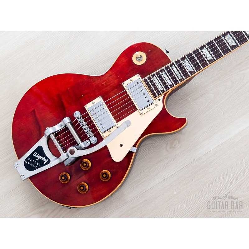 1975 Gibson Les Paul Deluxe Vintage Guitar Cherry, Humbucker Conversion w/ 57 Classic PAFs, Bigsby B7 & Case