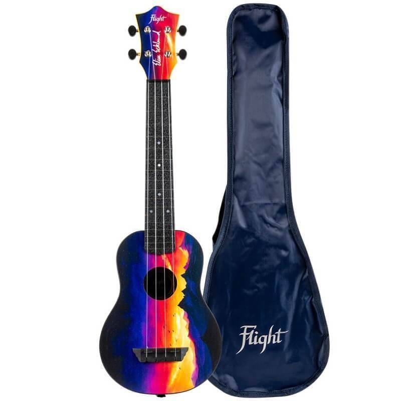 Flight TUSL-EE Sunset Ecklund Travel Soprano Longneck Uke