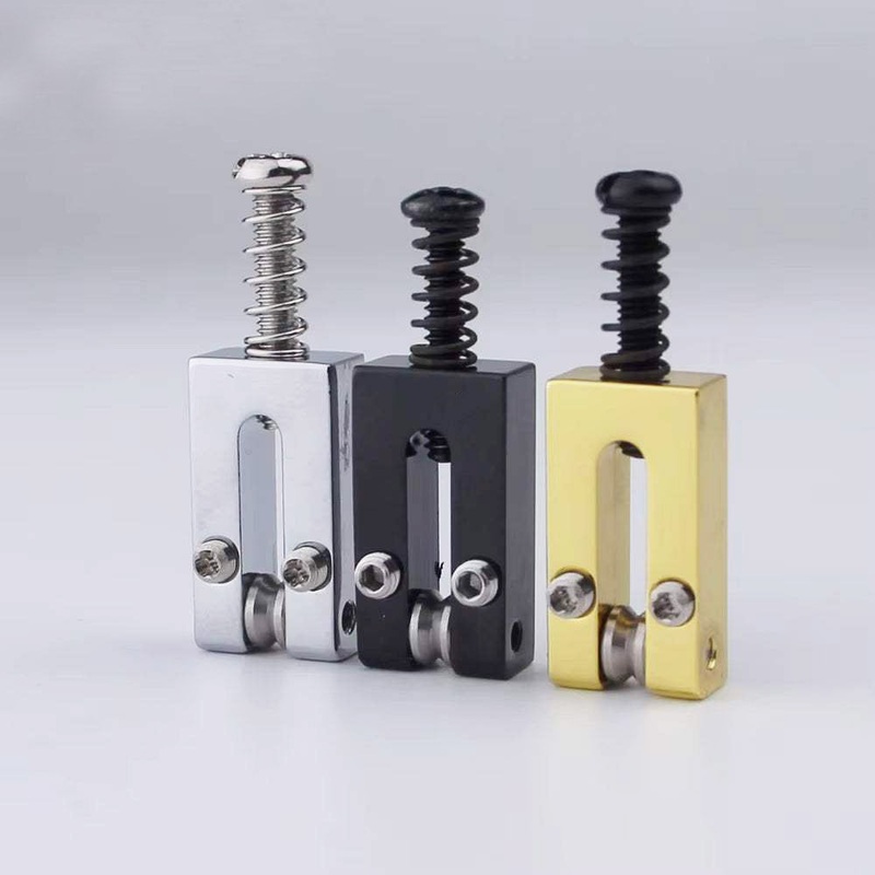 Brass Bridge Roller Saddles For FD Strat & TL Electric Guitar With Chrome Screws Chrome
