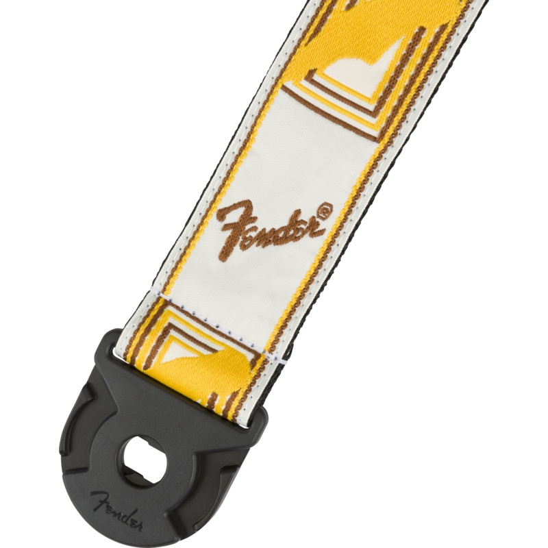 Fender Quick Grip Locking End Strap, White, Yellow and Brown, 2"
