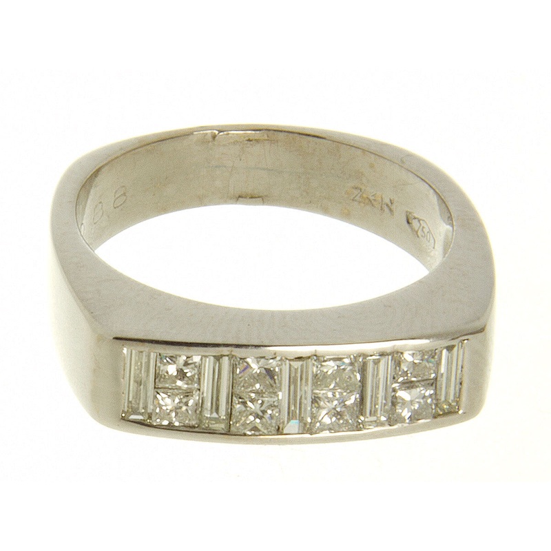 Princess & Baguette Diamond Band Ring by ZEN