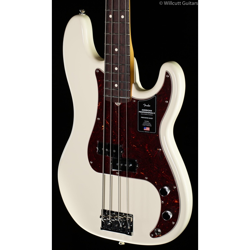 Fender American Professional II Precision Bass Olympic White Rosewood Fingerboard Bass Guitar