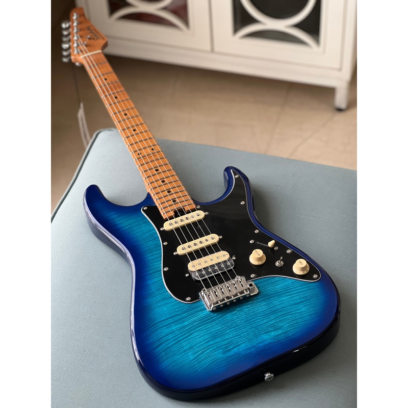 Soloking MS-1 Classic MKII in Blue Burst with 5A Flame Top Nafiri Special Run