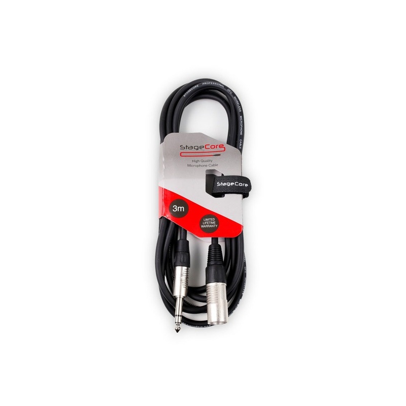 Stagecore 3m Male XLR - 1/4" / 6.35mm TRS / Stereo Jack Cable