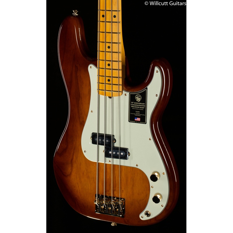 Fender 75th Anniversary Commemorative Precision Bass Maple Fingerboard 2-Color Bourbon Burst Bass Guitar
