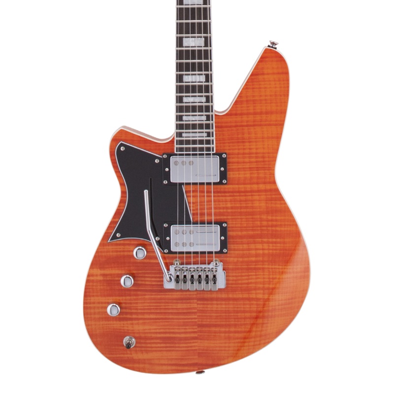 Reverend Bayonet RA HC Wilkinson Tremolo Electric Guitar Rock Orange Flame Maple Left-Handed