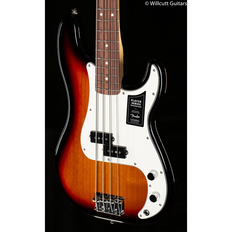 Fender Player Precision Bass 3-Color Sunburst Pau Ferro Bass Guitar (878)