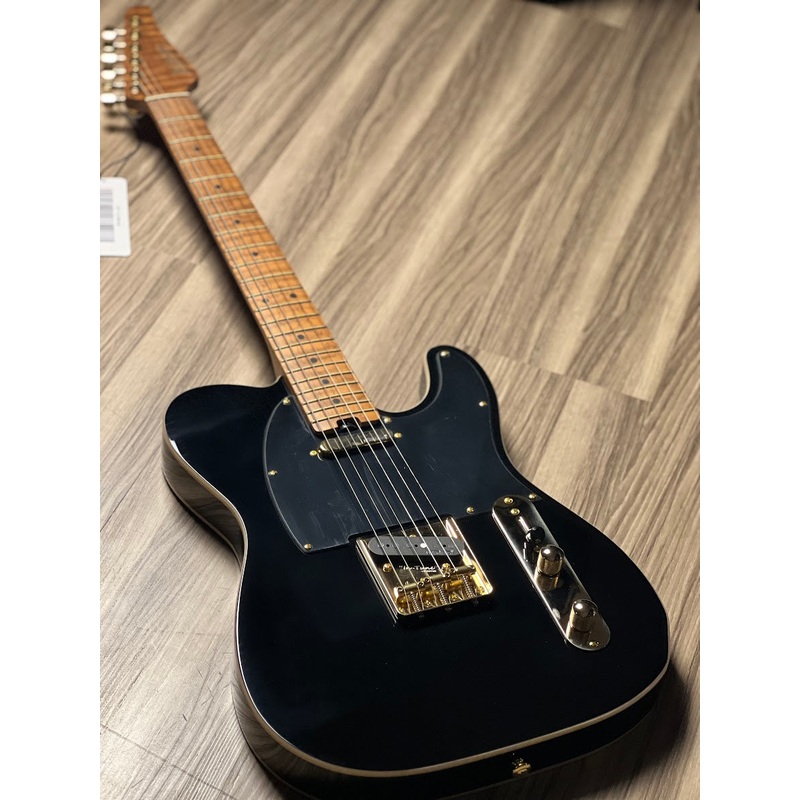 Soloking MT-1G Elite FMN with One Piece Roasted Flame Maple Neck in Black Beauty Nafiri Special Run