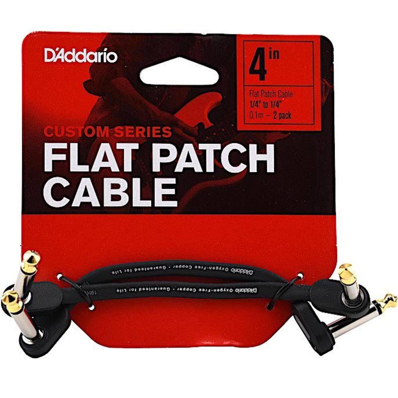 D'Addario PW-FPRR-204 4-inch Right Angle Flat Patch Cable - Twin Pack
