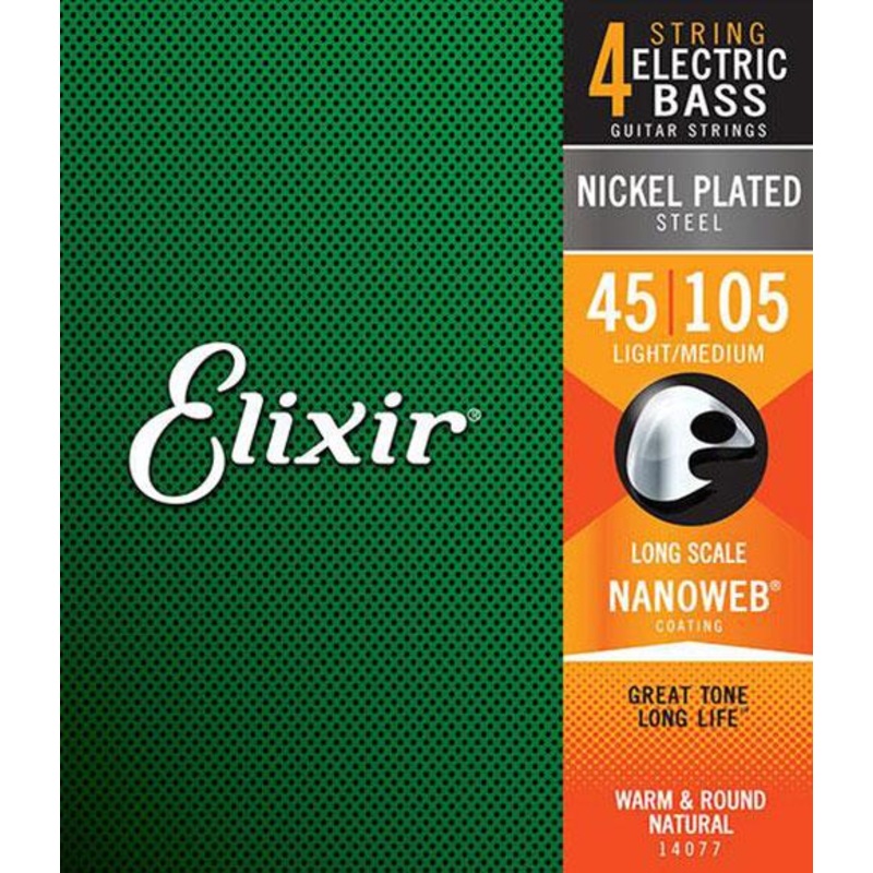Elixir 14052 Nanoweb Light 45-100 Long-Scale Electric Bass Strings