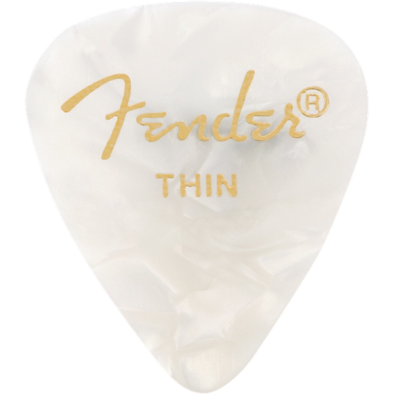 Fender Premium Celluloid 351 Shape Picks Thin White Moto 12 Count