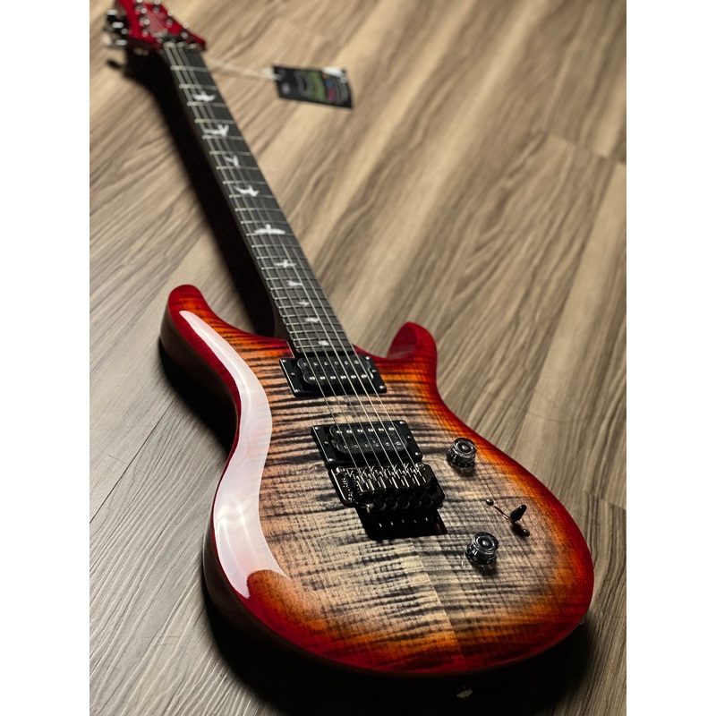 PRS SE Custom 24 Floyd in Charcoal Cherry Burst