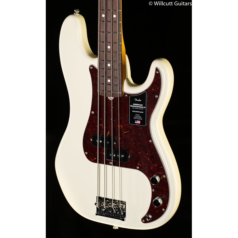 Fender American Professional II Precision Bass, Rosewood Fingerboard, Olympic White (955) Bass Guitar