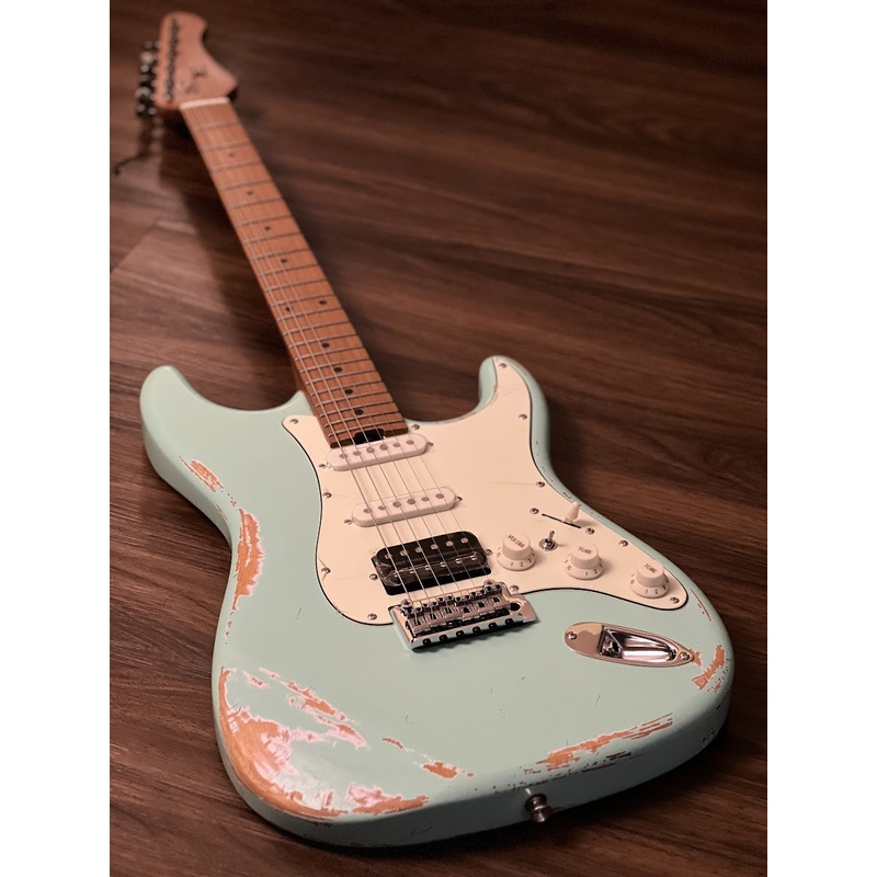 SQOE SEST960 HSS Roasted Maple Series in Surf Green Heavy Relic