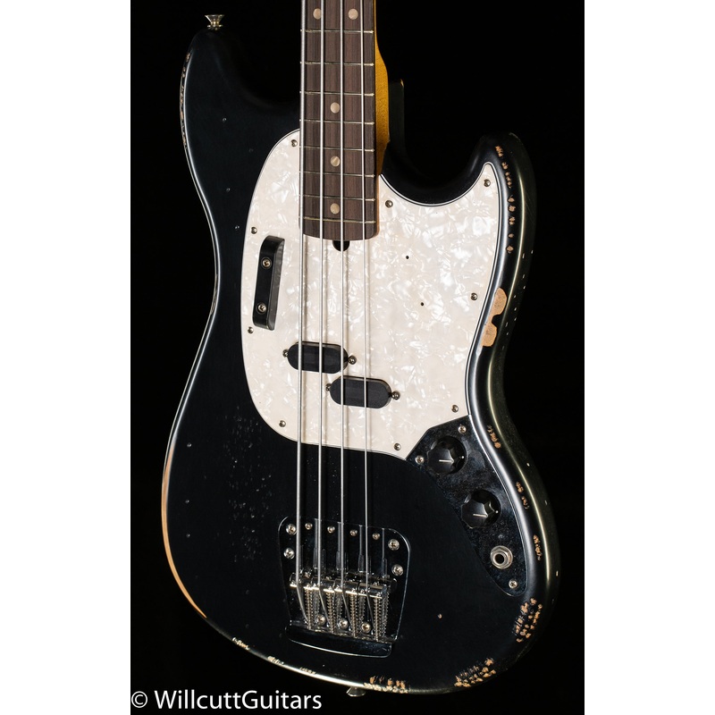 Fender JMJ Road Worn Mustang Bass Black (985) Bass Guitar