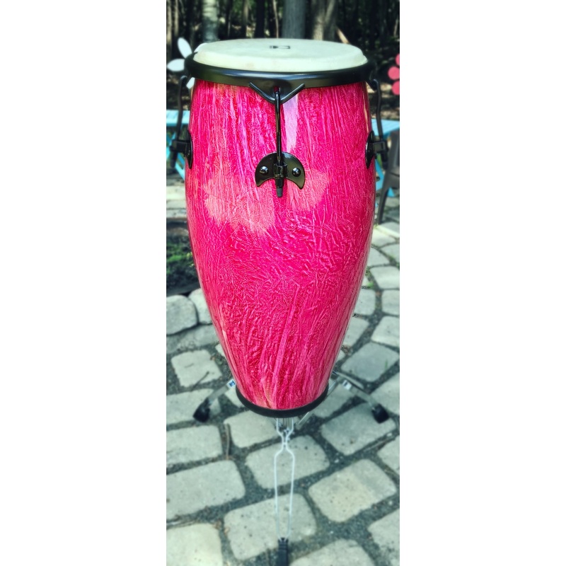 Rhythm Tech Single Eclipse Conga 11" with Stand, Exclusive Red (Fushia)
