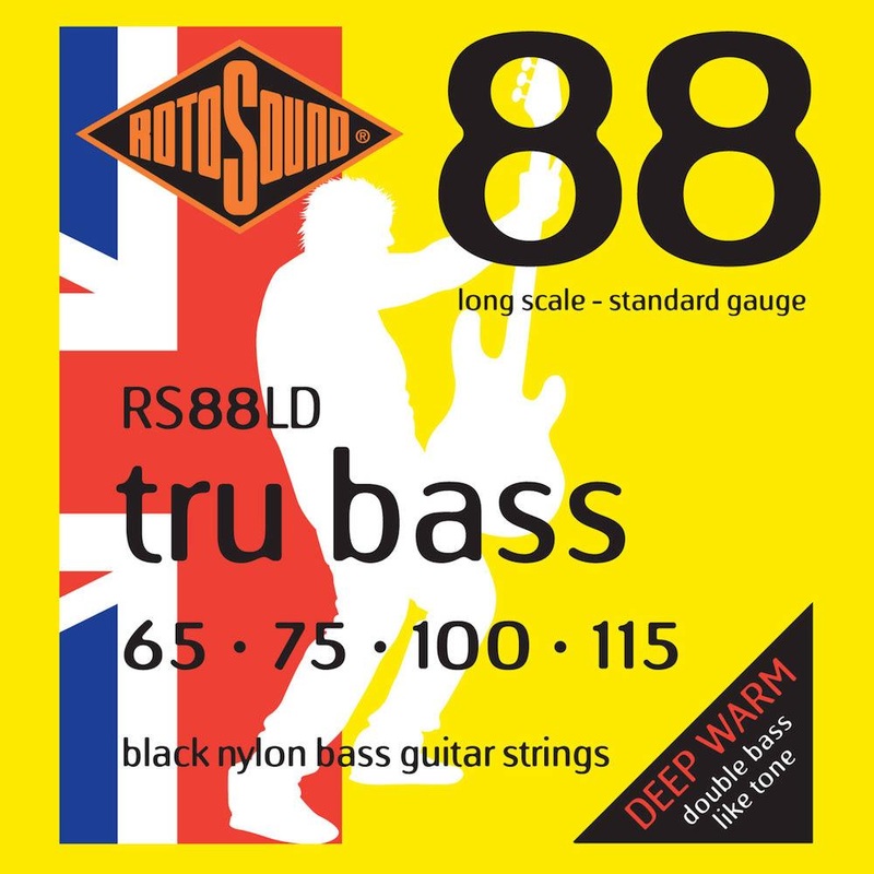 RotoSound RS 88LD Tru Bass Black Nylon Flatwound Long Scale Electric Bass Guitar Strings .065 -115