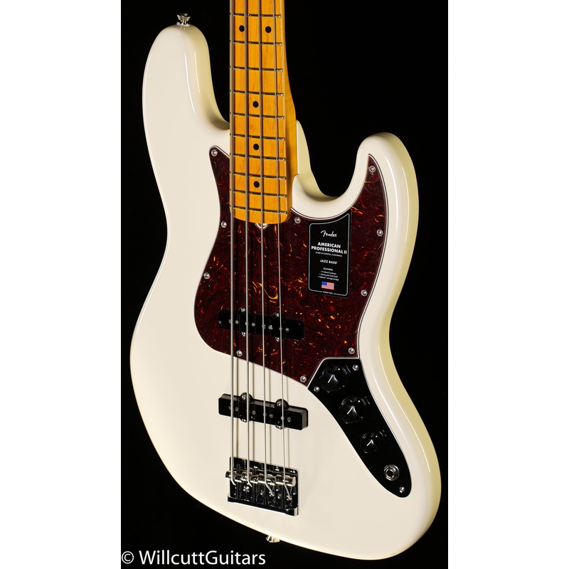 Fender American Professional II Jazz Bass, Maple Fingerboard, Olympic White (255)